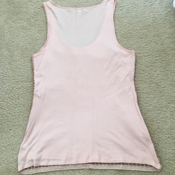 Express crochet rose gold metallic pink tank top S - Picture 5 of 6